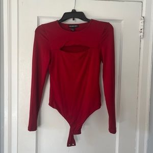 STREETWEAR SOCIETY red cutout bodysuit